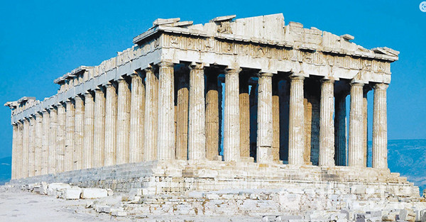 그리스 파르테논 신전 기둥.