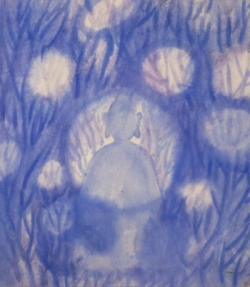‘염원’, 한지에 수묵채색, 58.5×67cm, 2018.