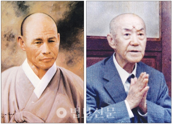 3·1운동의 주역이었던 만해(왼쪽) 스님. 백성욱(오른쪽) 박사가 3·1운동에 참여하고 이후 독립운동에 나서게 된 것은 만해 스님 영향이었다.