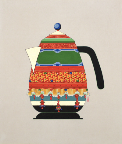 ‘멜리타 티포트’, 저본채색, 38×46cm.