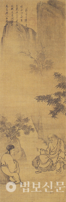작자 미상 ‘마조방거사문답도’, 13세기, 비단에 먹, 105.5×34.6㎝, 일본 京都 天寧寺.