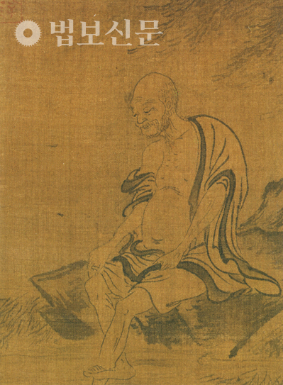작가 미상 ‘탁족도’, 비단에 엷은 먹, 23.5×17.3㎝, 17세기, 개인 소장.