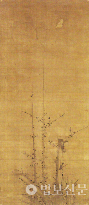 어몽룡 作 ‘월매도’, 비단에 수묵, 119.2×53㎝, 17세기, 국립중앙박물관.