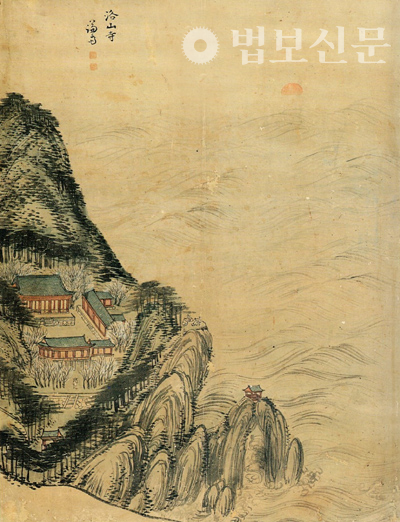 정선 作 ‘낙산사도’, 42.8×56.0cm, 지본담채, 간송미술관.