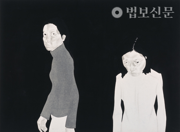 무제, 김정욱, 한지에 먹, 84.5x62cm, 1998.