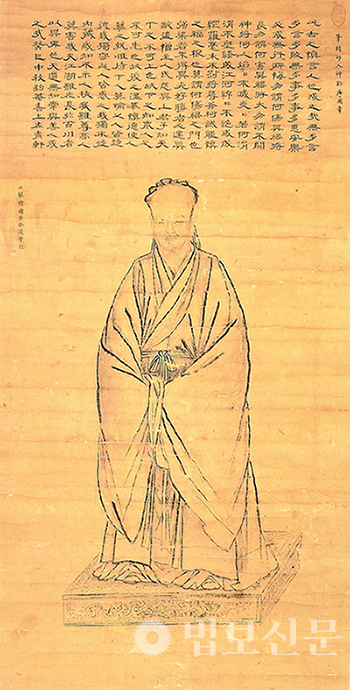 김홍도 作 ‘신언인도’,  종이 수묵, 114.8×57.6cm, 1773년, 국립중앙박물관 소장.