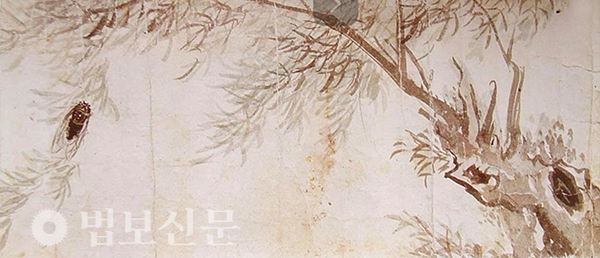 김인관 作 ‘유선도’ ‘화훼초충화권축’ 중, 지본수묵담채, 1150x17cm, 국립중앙박물관.