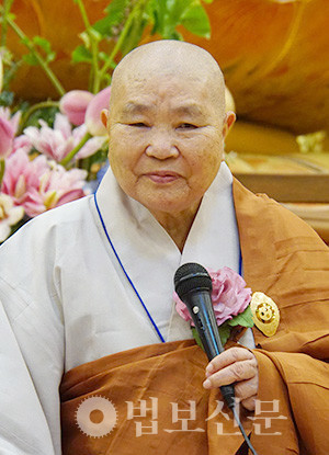전국비구니회 원로의장에 추대된 수현 스님.