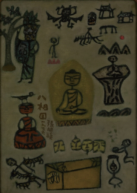장욱진 作 ‘팔상도’, 캔버스에 유체, 35×24.5cm, 1976년, 개인소장.