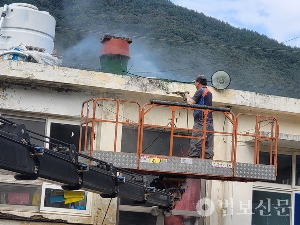 3일전 시행한 고압세척.