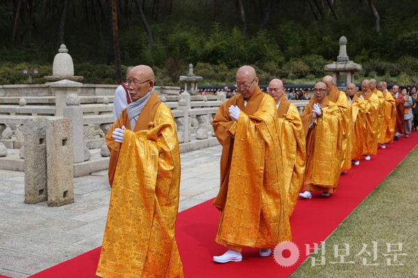 지난 2019년 통도사 보살계 산림. 법보신문 자료사진.