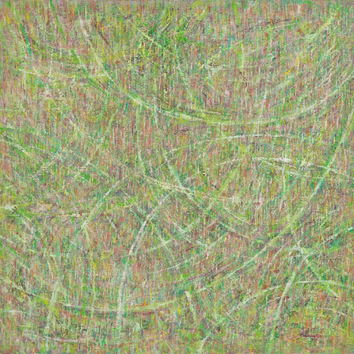 ‘뉴 심포니 No 20: 텅빈 충만 11’, 유화 Oil on Linen, 100×100cm, 2021년.