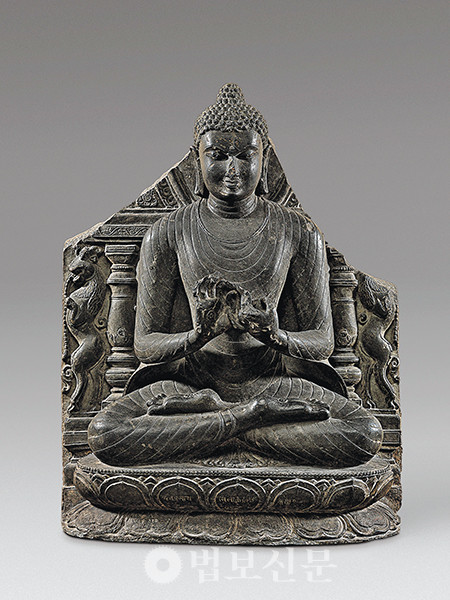 사르나트에서 첫 설법을 하는 부처님, 인도 날란다, 11세기. [메트로폴리탄 미술관]