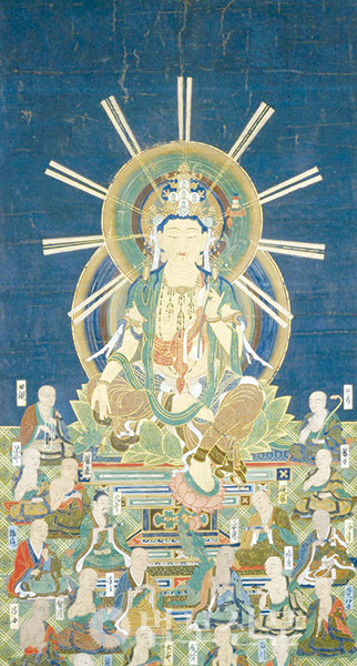 일본 무로마치시대(1336~1573) 조성된 유식만다라도. 일본 야쿠시지(藥師寺) 소장.