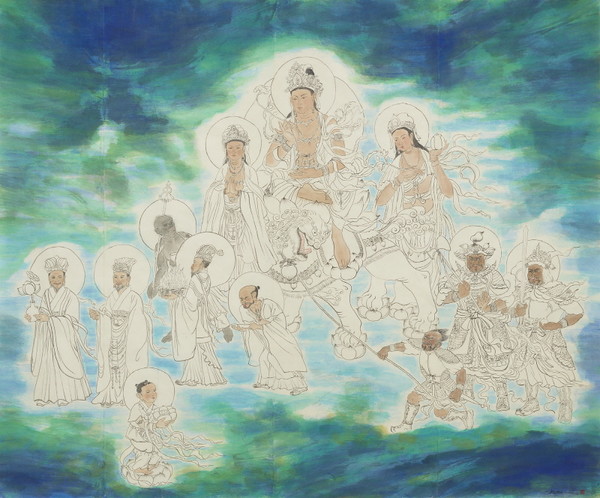 ‘보현보살도(普賢菩薩圖)’, 271×340cm, 한지에 수묵채색. 