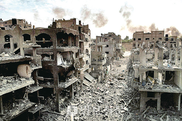이스라엘과 하마스의 전쟁으로 파괴된 팔레스타인 가자지구.