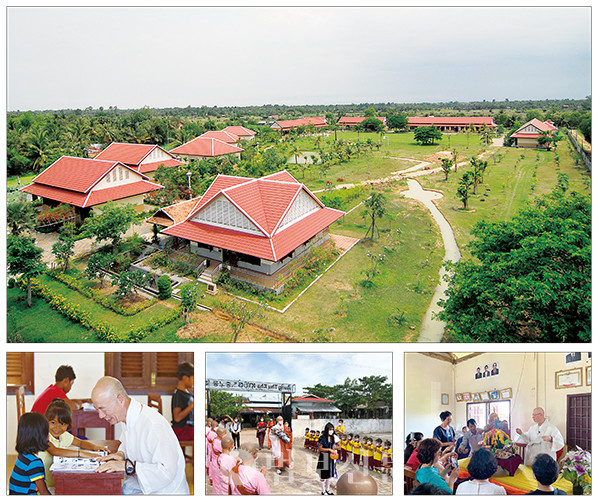국제개발협력NGO로 첫발을 내디딘  로터스월드 BWC전경과 캄보디아, 미얀마, 라오스에서 펼치는 교육·의료·마을개발 활동 모습.