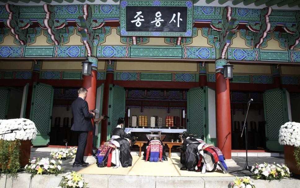 문화재청은 매년 9월 23일 칠백의총에서 ‘호국 선열의 애국정신을 기리는 순의제향(殉義祭享)’ 행사를 거행하고 있다. 사진=문화재청