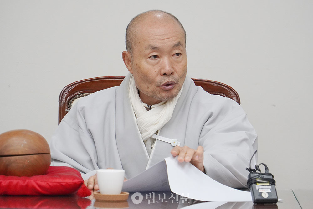 총무분과위원장 심우 스님. 
