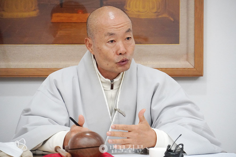 총무분과위원장 심우 스님. 