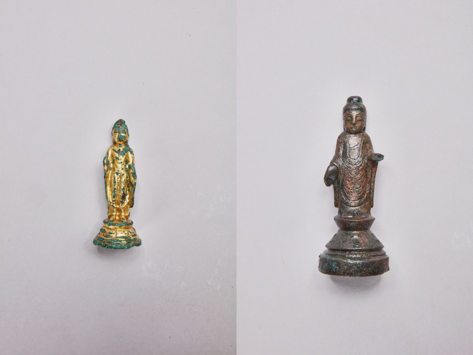 의곡사지 출토 금동불입상.[불교문화유산연구소]