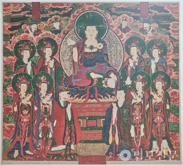 포항 보경사 지장보살도(地藏菩薩圖). 조선 1778년, 비단에 채색, 158.9×180cm. 사진출처=보경사 성보박물관 홈페이지.