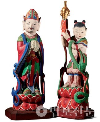 서울 흥천사 목조남순동자·해상용왕상, 조선 1701년, 흥천사, 보물.